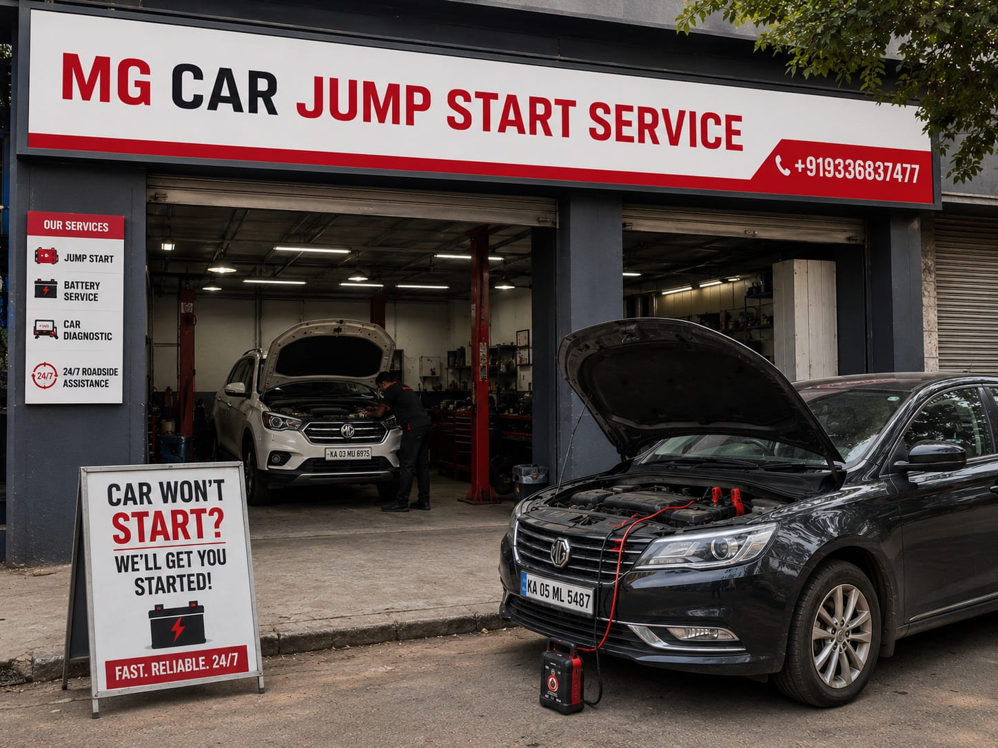 MG Car Jump Start Service, Call: +919336837477
